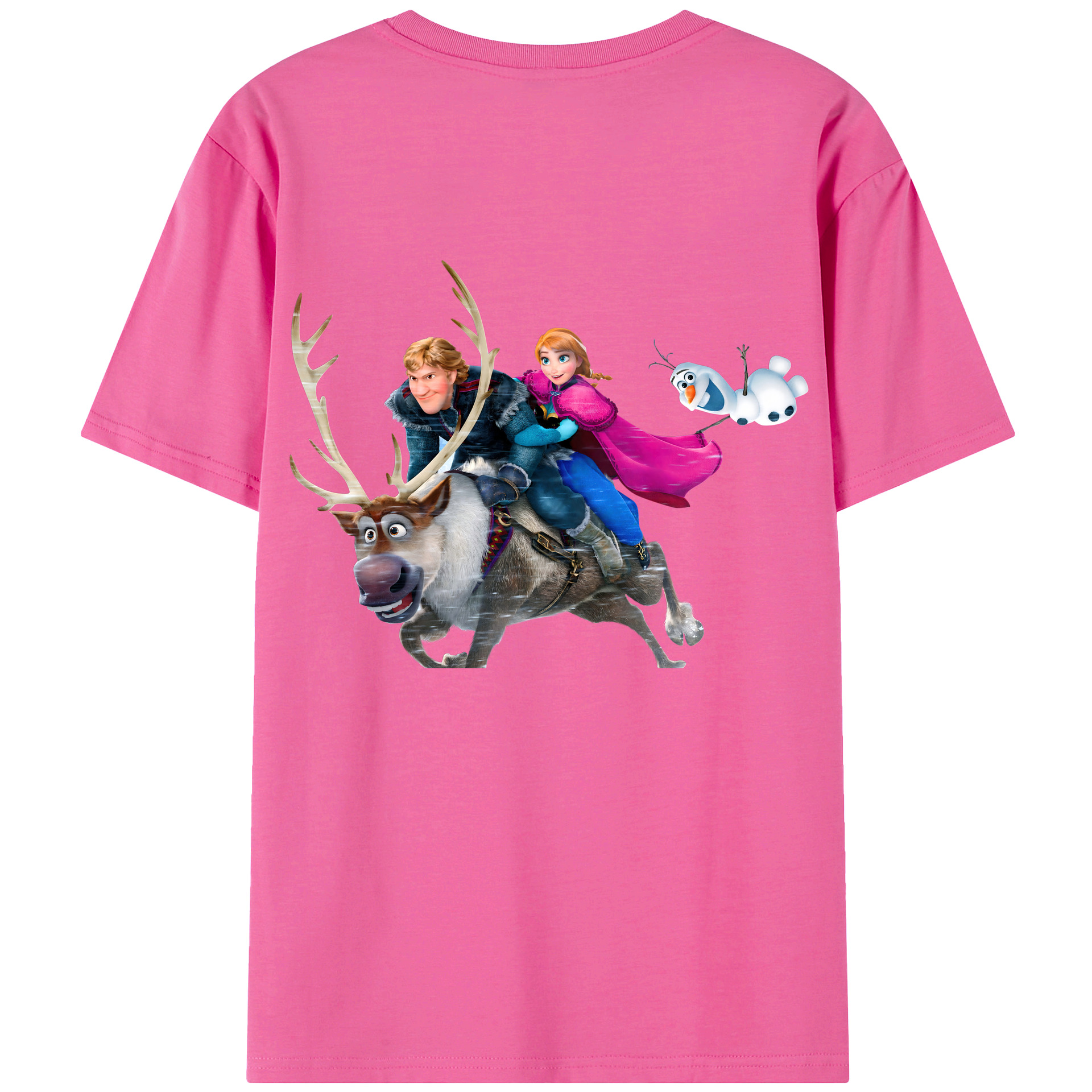 （画像用） アナと雪の女王 アンナ エルサ Frozen Anna Elsa レディース半袖Tシャツ(バックプリント)
